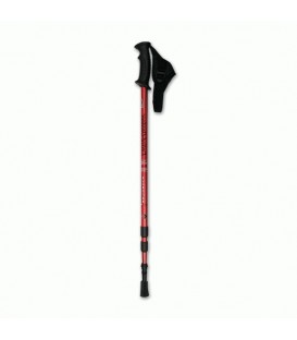 BASTON TREKKING ALUMINIO 4 TRAMOS ROJO