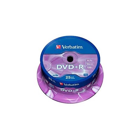 Tarrina 25 unidades DVD+R Verbatim