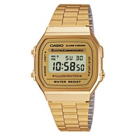 Reloj de pulsera digital dorado Casio A168WG-9E