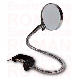 Lupa 3x de cuello cisne y soporte para banco de trabajo velleman VTMG5