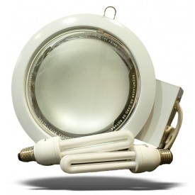 Kit downlight blanco 2 bombillas 18W bajo consumo E-27 ElectroDH 80055B