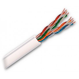 CABLE RED EXTERIOR UTP ETHERNET RJ45 RIGIDO CAT-5e BLANCO POR METROS SUELTOS