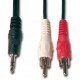Conexión 1 Jack 3,5 estéreo macho a 2 RCA macho 5 metros