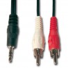Conexión 1 Jack 3,5 estéreo macho a 2 RCA macho 5 metros