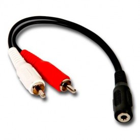 Prolongador 1 Jack 3,5 estéreo a2 RCA hembra 15 centímetros