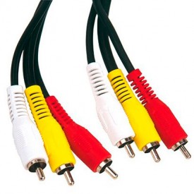 Conexión 3 RCA macho a 3 RCA macho 5 metros