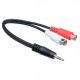 Conexión 1 Jack 3,5 estéreo macho  a 2 RCA hembra 0,25 mts.
