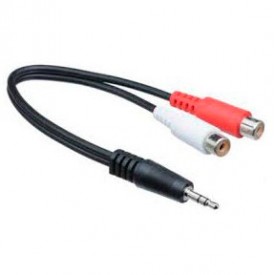 Conexión 1 Jack 3,5 estéreo macho  a 2 RCA hembra 0,25 mts.