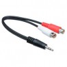 Conexión 1 Jack 3,5 estéreo macho  a 2 RCA hembra 0,25 mts.