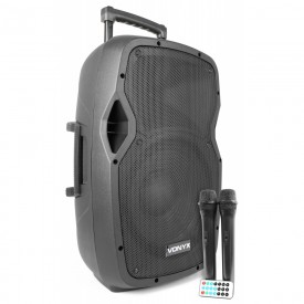 ALTAVOZ BAFFLE PORTATIL AMPLIFICADO 12" 600W CON BATERIA 2-MICROS MP3 USB BLUETOOTH