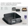 Molde desmontable 28x28 cms rectangular antiadherente con bandeja LifeStyle