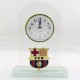 Reloj de cristal de sobremesa con escudo del Barcelona F.C.