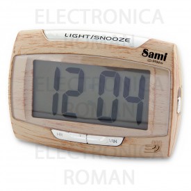 Despertador digital con sensor de luz imitación madera Sami LD-9936W