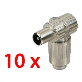 10 unidades conector antena TV macho metálico 9,5 mm. 32245