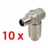 10 unidades conector antena TV macho metálico 9,5 mm. 32245