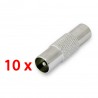 10 unidades conector antena TV macho metálico 9,5 mm. recto 0779N