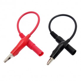 Pinzas cocodrilo bananas 4mm y cable 20cms para polimetros multimetros
