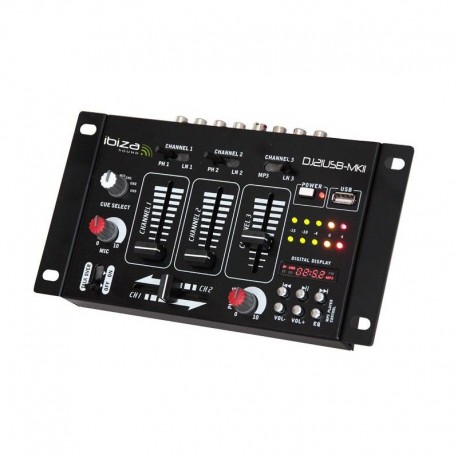 Mesa de mezclas 3 canales USB Ibiza Sound 152.046