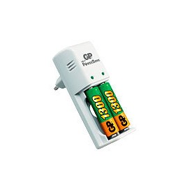 Cargador de baterías AA AAA NI-CAD y MET-HID GP Mini Power Bank