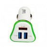 Cargador triple USB coche 1x2,4Amax 2x1,2Amax L&I CCH050