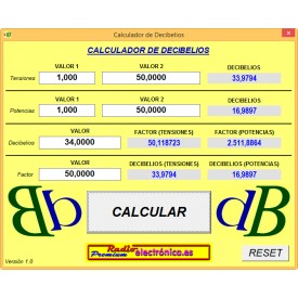 Calculador y conversor de decibelios - SOFTWARE