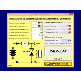 Calculador de reguladores zener en paralelo - SOFTWARE