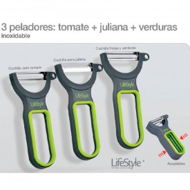 Lote 3 peladores inoxidable LifeStyle