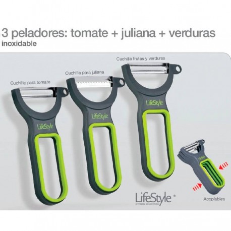 Lote 3 peladores inoxidable LifeStyle