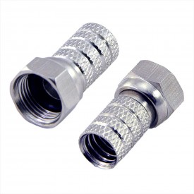 Conector F macho x25 x50 o x100 unidades a rosca para cable 6,6mm