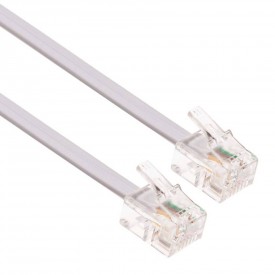 Conexión teléfono 5,4 mts liso 6p4c macho-macho blanco