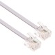Conexión teléfono 7,5 mts alta calidad liso 6p4c macho-macho blanco
