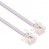 Conexión teléfono 7,5 mts alta calidad liso 6p4c macho-macho blanco