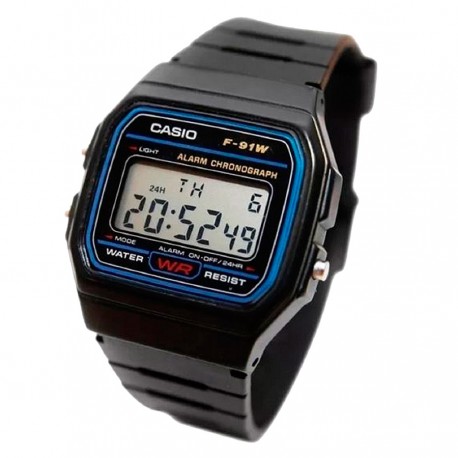 Reloj de pulsera digital clásico Casio F-91W