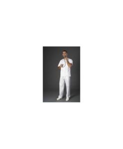 pijama-unisex-cuello-a-la-caja-y-botones-delanteros-blanco