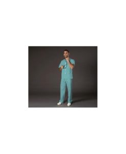 pijama-unisex-cuello-a-la-caja-y-botones-delanteros-verde