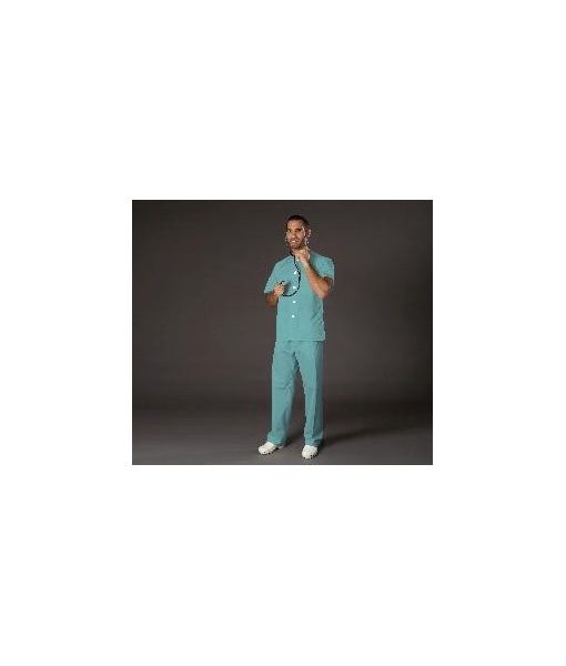 pijama-unisex-cuello-a-la-caja-y-botones-delanteros-verde
