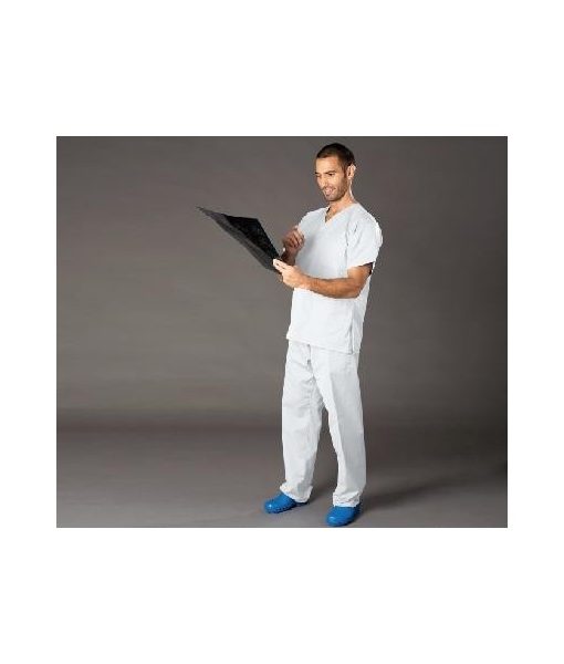 pijama-unisex-cuello-de-pico-y-abertura-lateral-blanco pijama-unisex-cuello-de-pico-y-abertura-lateral-blanco