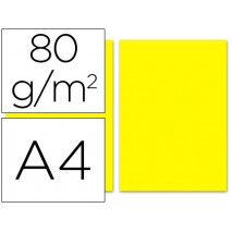 PAPEL COLOR LIDERPAPEL DIN-A4 80 GRAMOS AMARILLO PAQUETE DE 100 HOJAS
