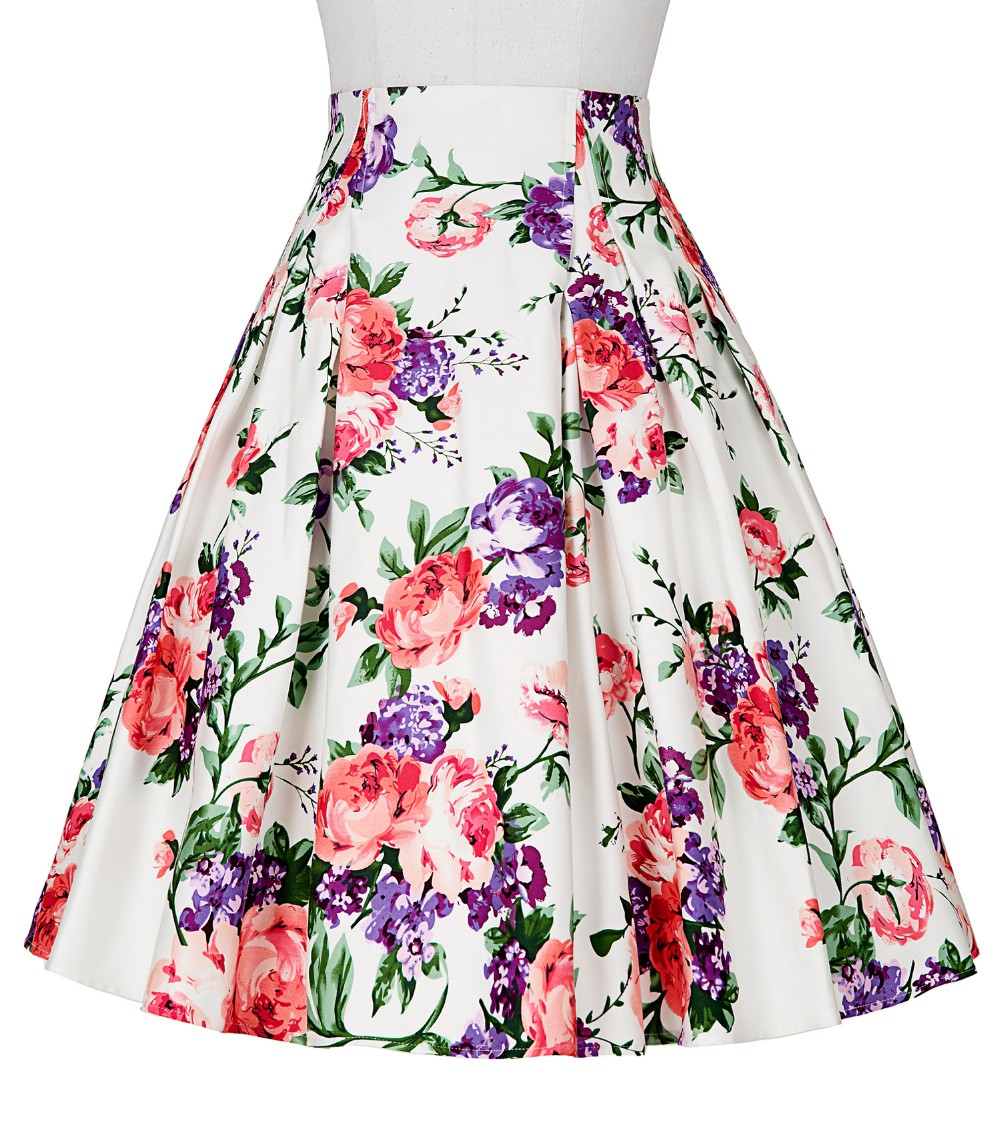 Falda floral rosa y lila