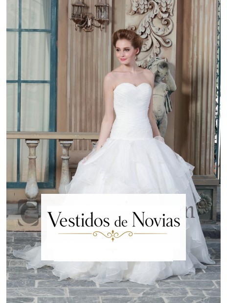 Pleated wedding dress.