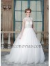 Vestido novia corpiño de encaje.