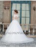 Vestido novia corpiño de encaje.