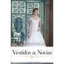 Bridal dress with straps.