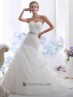 Vestido novia organza escote corazón.