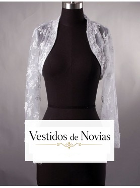Chaqueta de encaje para novia manga larga