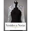 Chaqueta de encaje para novia con cuello de cisne y manga larga