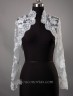 Chaqueta de encaje para novia con cuello de cisne y manga larga