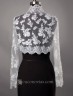 Chaqueta de encaje para novia con cuello de cisne y manga larga