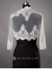 Chaqueta de encaje para novia con cuello de cisne y manga larga 3/4