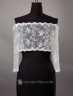 Chaqueta de encaje con manga francesa para vestido de novia tipo palabra de honor